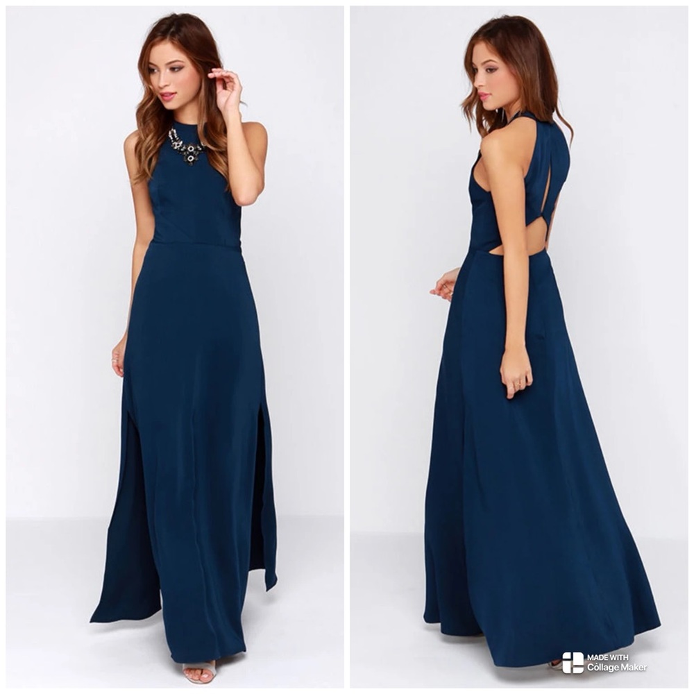 Keepsake the Label Lulus Adore You Navy Blue Maxi Dress size small